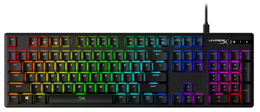 Kingston HyperX Alloy Origins (AQUA switches) US világító gamer billentyűzet
