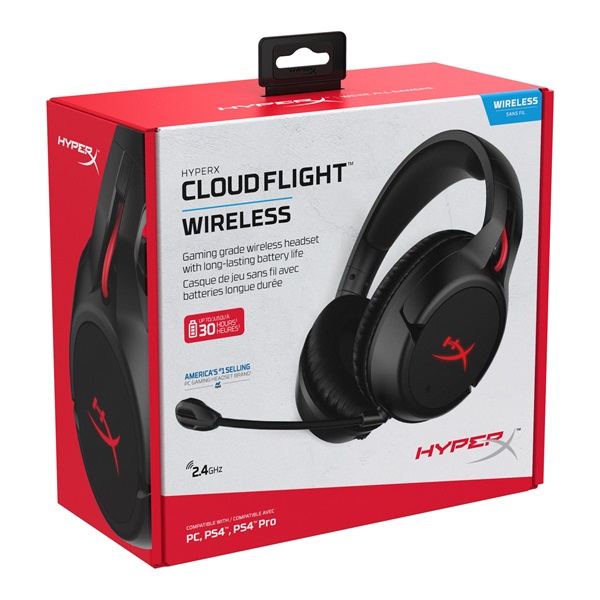 Kingston HyperX Cloud Flight vezeték nélküli fekete gamer headset