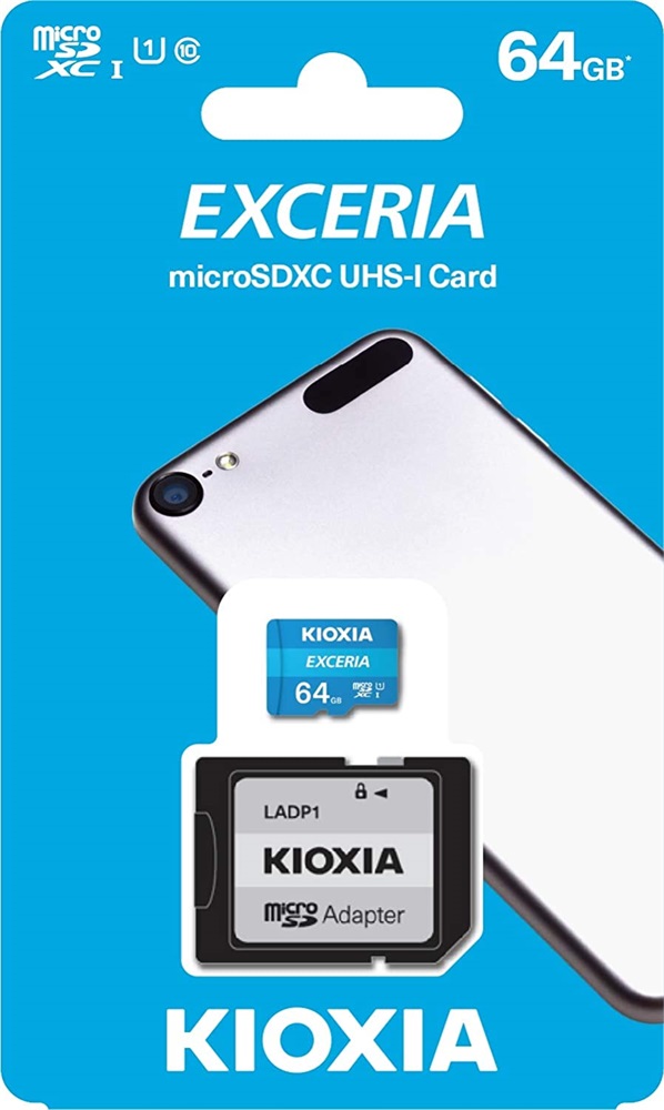 Kioxia 64GB SD micro (SDXC Class 10 UHS-I U1) Exceria (LMEX1L064GG2) memóriakártya adapterrel