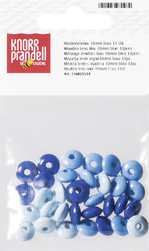 Knorr Prandell ovális 33 darabos kék fa gyöngy csomag