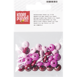 Knorr Prandell ovális 33 darabos pink fa gyöngy csomag