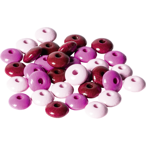 Knorr Prandell ovális 33 darabos pink fa gyöngy csomag