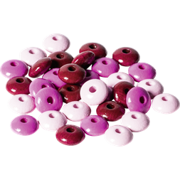 Knorr Prandell ovális 33 darabos pink fa gyöngy csomag
