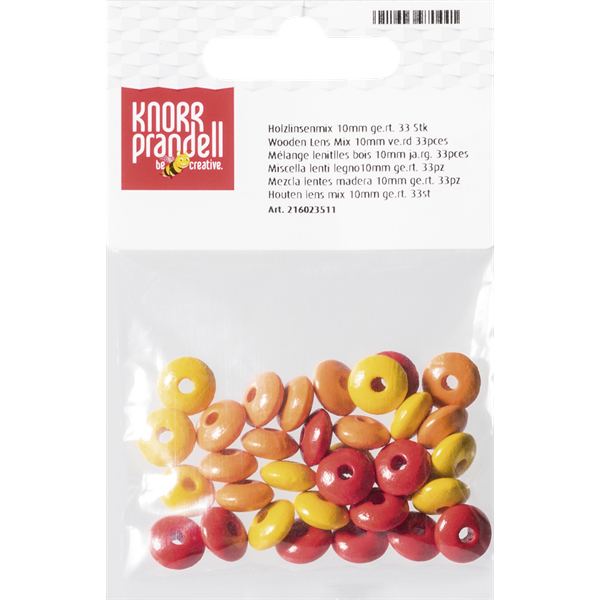 Knorr Prandell ovális 33 darabos sárga fa gyöngy csomag