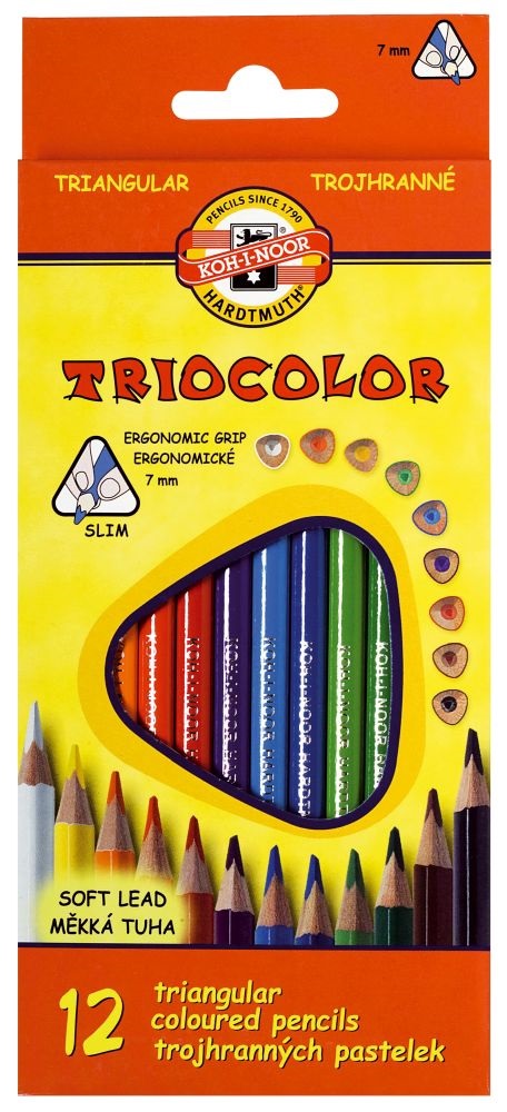 Koh-I-Noor Triocolor háromszögletű 12 db-os színesceruza készlet