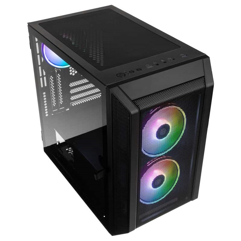 Kolink Citadel Mesh RGB mATX edzett üveg fekete ház