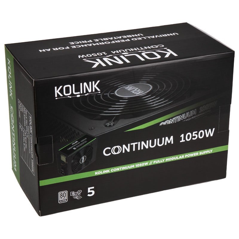 Kolink Continuum 1050W 80+ Platinum ventillátorral moduláris tápegység