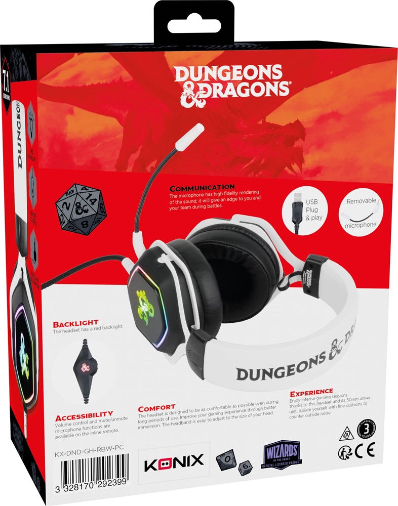 Konix Dungeons & Dragons Rainbow gamer headset
