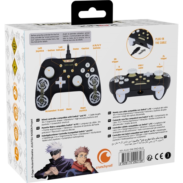 Konix KX-JUJU-SW-PAD-BLA Jujutsu Kaisen Nintendo Switch/PC vezetékes kontroller