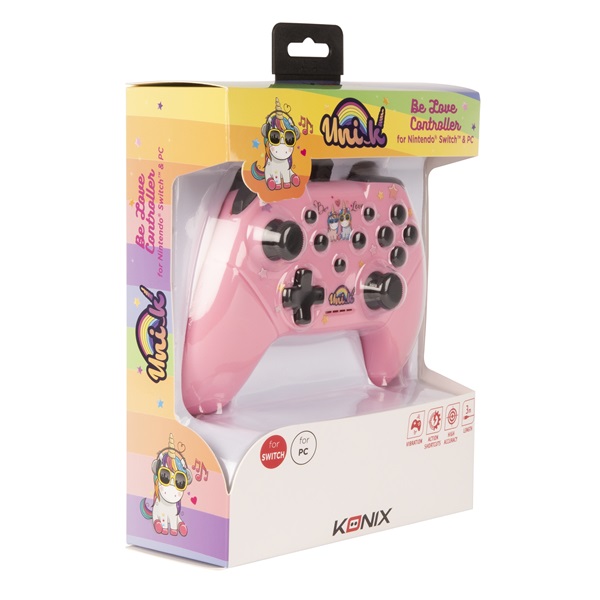 Konix KX-UNIK-SW-PAD-LOVE Unik "Be Love" Nintendo Switch/PC vezetékes rózsaszín kontroller