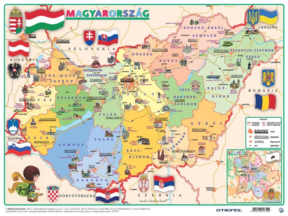 Könyöklő Gyerek Mo.közig./ Mo. domborzata A3 duo