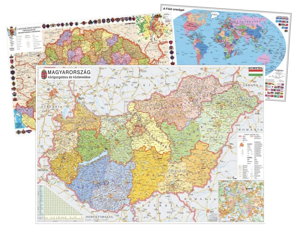 Könyöklő Mo. dombor/A Kárpát-medence domborzata 65x45cm