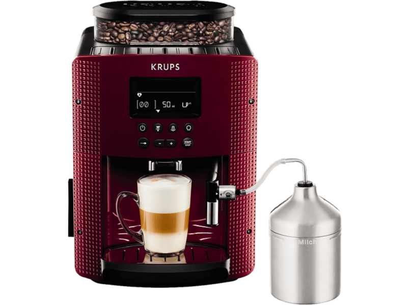 Krups EA816570 Essential tejtartóval piros automata espresszo kávéfőző