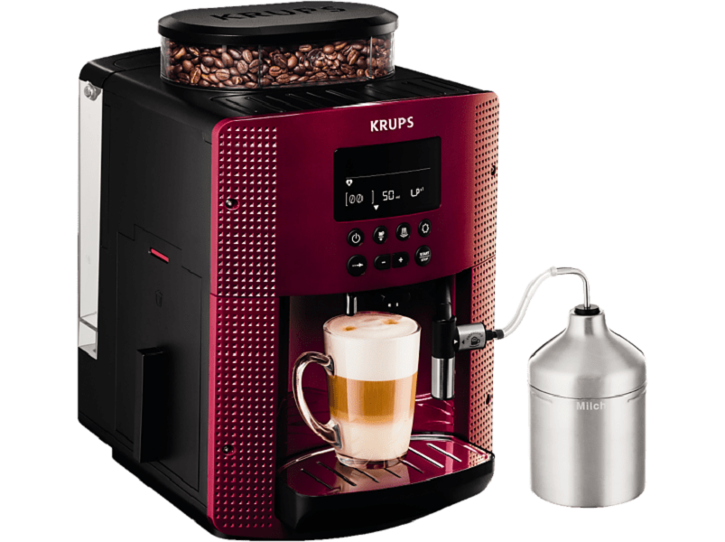 Krups EA816570 Essential tejtartóval piros automata espresszo kávéfőző