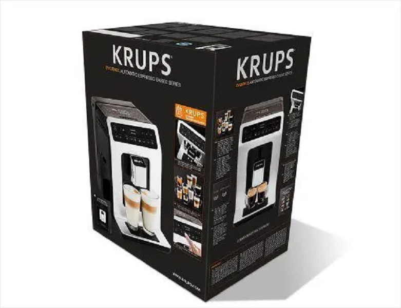 Krups EA890810 Evidence Black tejtartóval fekete automata kávéfőző