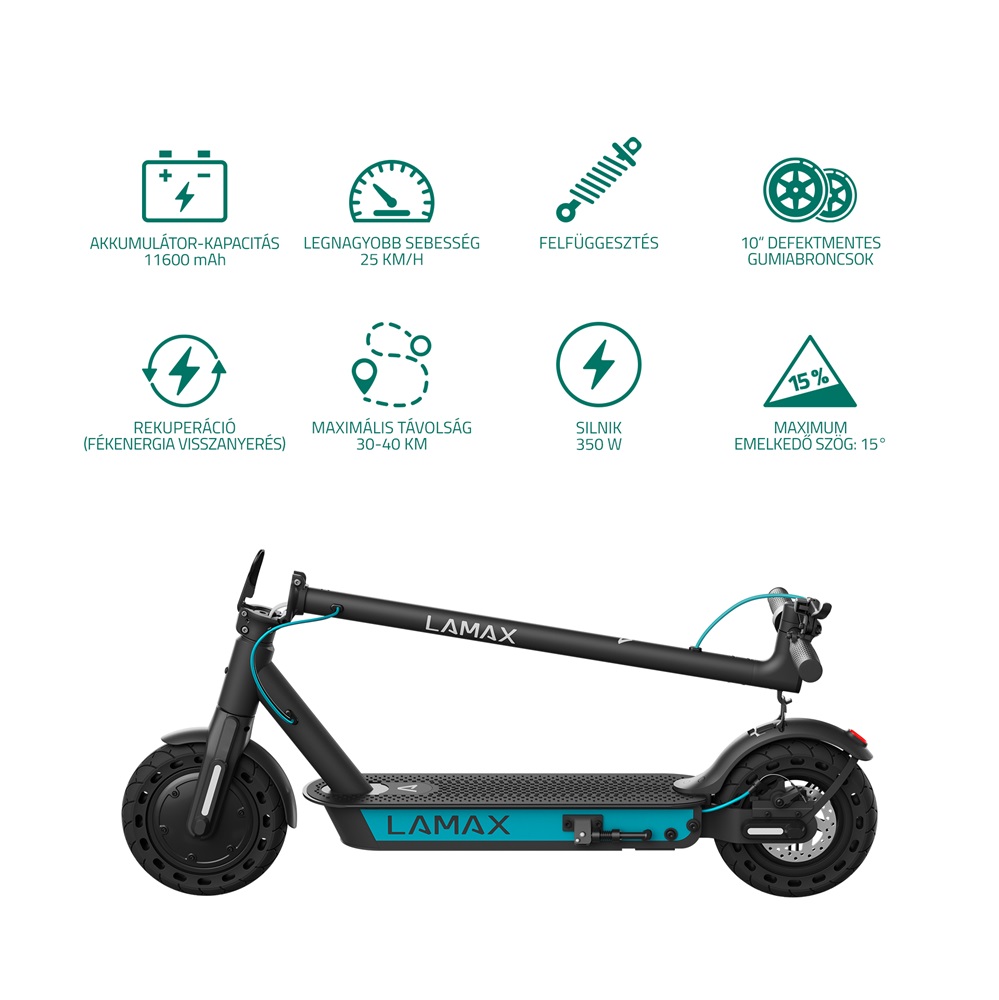 LAMAX E-Scooter S11600 350W/11,6Ah elektromos roller
