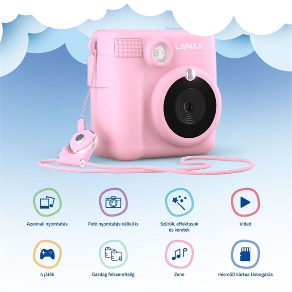 LAMAX InstaKid1 Pink Instant hőpapíros fényképezőgép