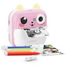 Lamax InstaKid2 Plus Pink hőpapíros rózsaszín gyerek fényképezőgép