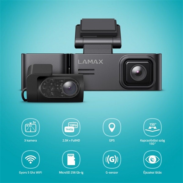 LAMAX N10 GPS 3in1 kamera rendszer (Újszerű)