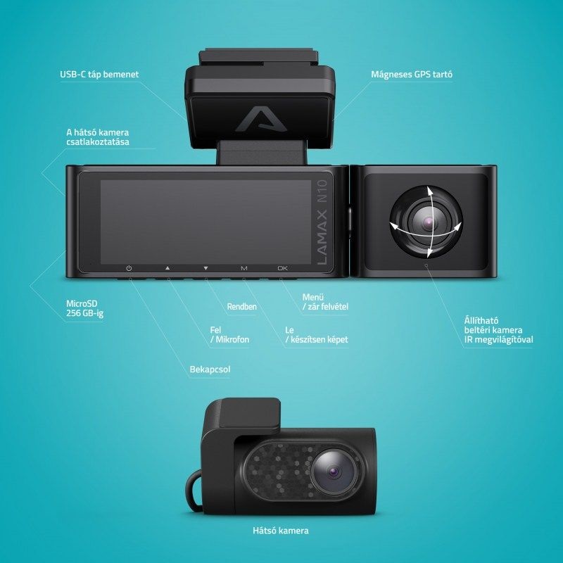 LAMAX N10 GPS 3in1 kamera rendszer (Újszerű)
