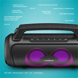 LAMAX PartyGo1 Play hordozható Bluetooth party hangszóró