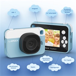 LAMAX PixelKid1 Blue Full HD 8MP kék gyerek fényképezőgép és kamera