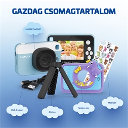 LAMAX PixelKid1 Blue Full HD 8MP kék gyerek fényképezőgép és kamera