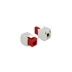 LAN Delock 86344 Keystone modul RJ45 anya > LSA Cat6 UTP - Piros