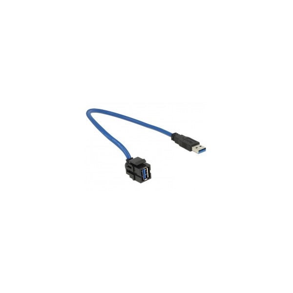 LAN Delock 86375 Keystone modul USB3.0-A anya > USB3.0-A apa 250°-s  kábel - 0,5m