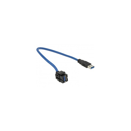 LAN Delock 86375 Keystone modul USB3.0-A anya > USB3.0-A apa 250°-s  kábel - 0,5m