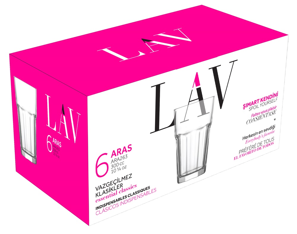 LAV Aras Long Drink 300ml koktélos pohár szett 6 darabos LV-ARA263F