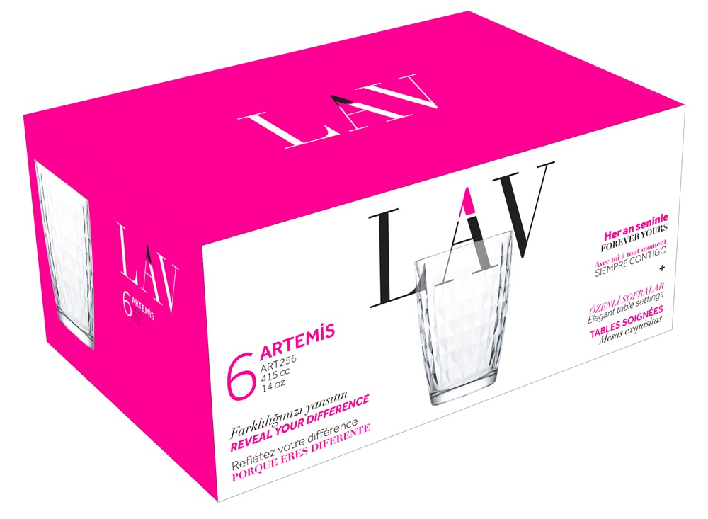 LAV Artemis Long Drink 415ml koktélos pohár szett 6 darabos LV-ART256F