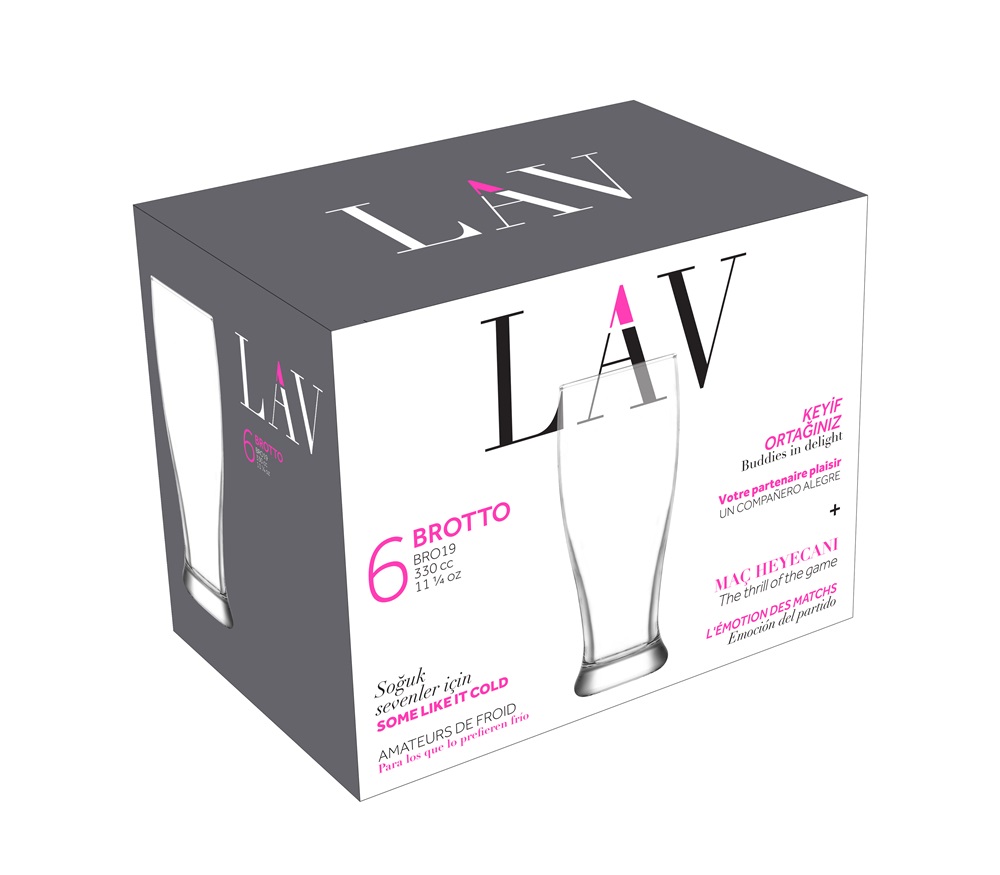 LAV Brotto Beer 330ml sörös pohár szett 6 darabos LV-BRO19F