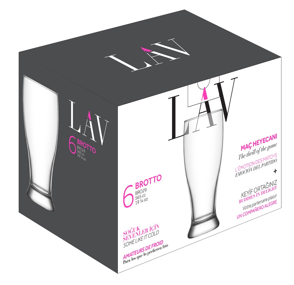 LAV Brotto Beer 565ml sörös pohár szett 6 darabos LV-BRO29F