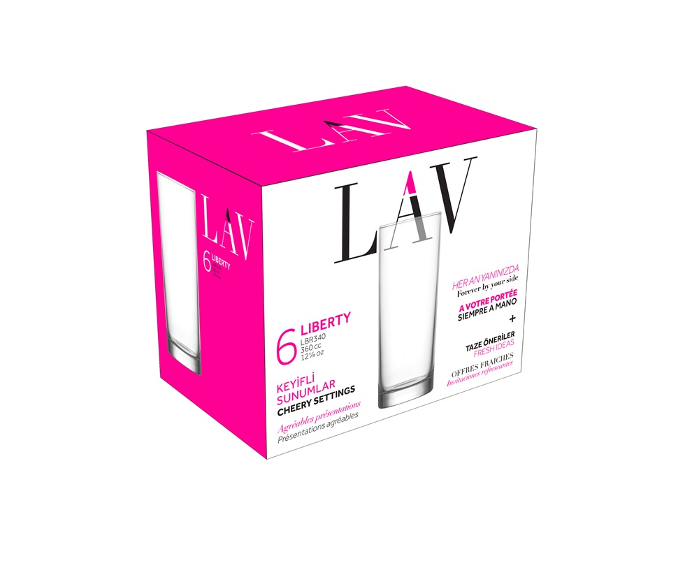 LAV Empire Long Drink 360ml koktélos pohár szett 6 darabos LV-LBR340F