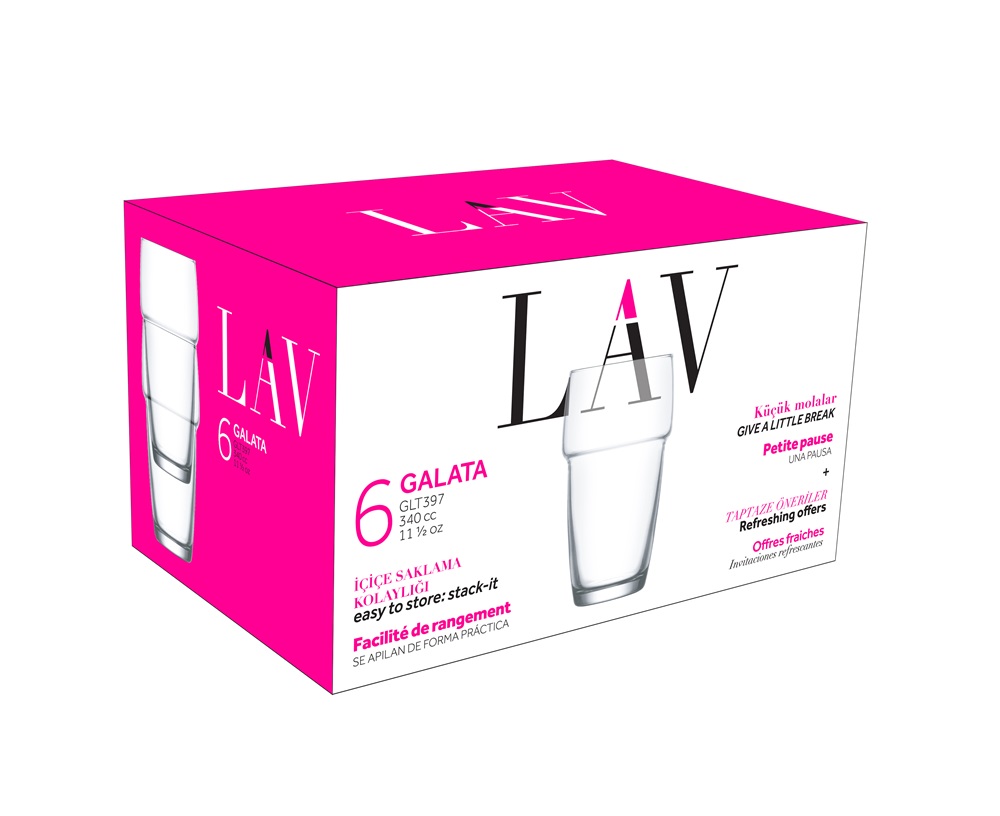 LAV Galata Long Drink 340ml koktélos pohár szett 6 darabos LV-GLT397F