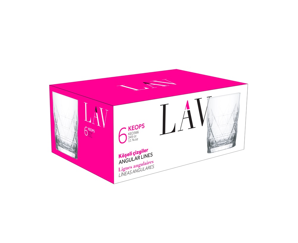 LAV Keops Soft Drink 345ml üdítős pohár szett 6 darabos LV-KEO366F