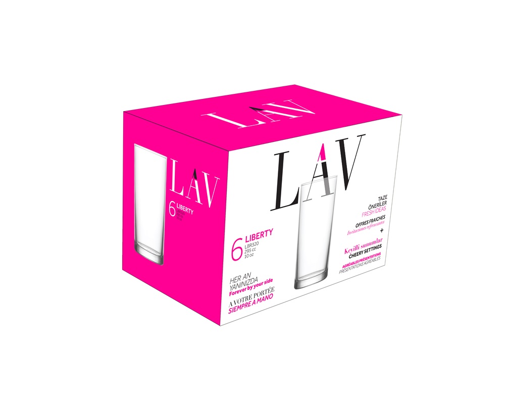 LAV Liberty Long Drink 295ml koktélos pohár szett 6 darabos LV-LBR320F