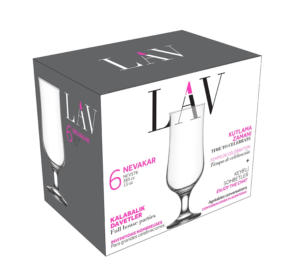 LAV Nevakar Beer 385ml sörös pohár szett 6 darabos LV-NEV576F