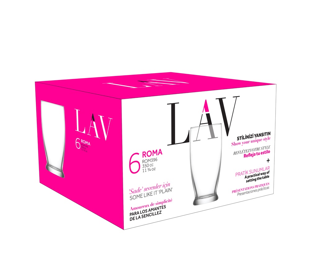 LAV Roma Long Drink 350ml koktélos pohár szett 6 darabos LV-ROM396F