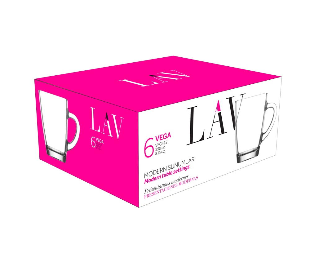 LAV Vega Mug 250ml bögre szett 6 darabos LV-VEG412F