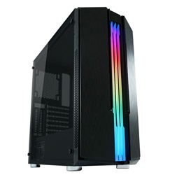 LC-Power Számítógépház - 702B - Skyscraper X (fekete, fekete belső, ablakos, mATX/ATX, 2xUSB3.0, 2xUSB2.0)