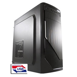 LC-Power Számítógépház - 7035B (fekete, fekete belső, mATX/ATX, 1xUSB3.0, 2xUSB2.0)