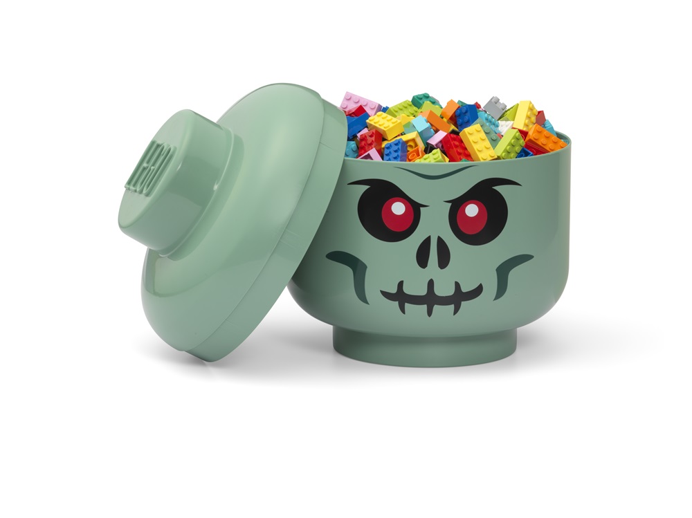 LEGO Csontváz tárolófej, nagy, zöld (8,5 literes)
