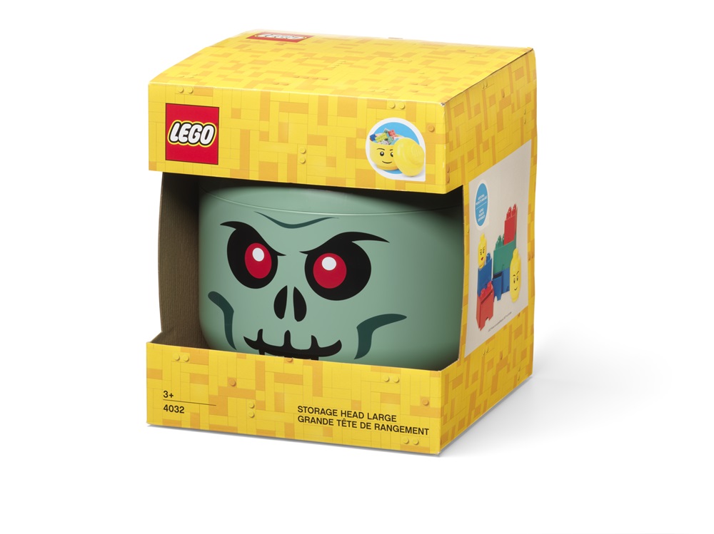 LEGO Csontváz tárolófej, nagy, zöld (8,5 literes)