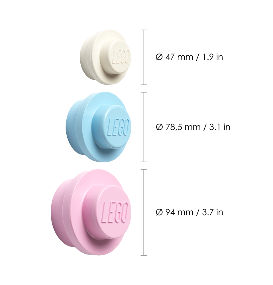 LEGO Fali akasztó szett, fehér, kék, rózsaszín