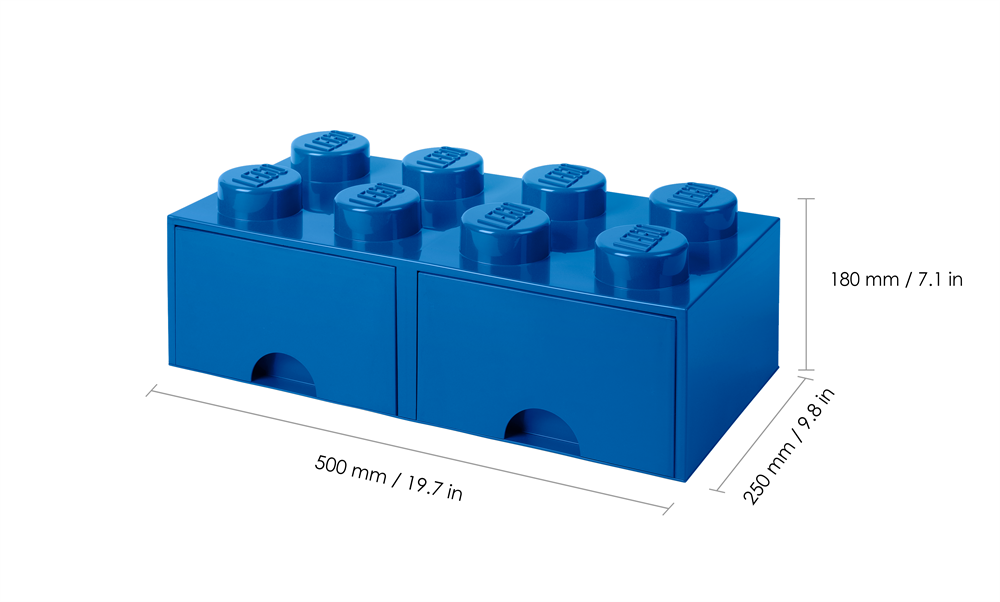 LEGO Fiókos tárolódoboz 2x4, kék