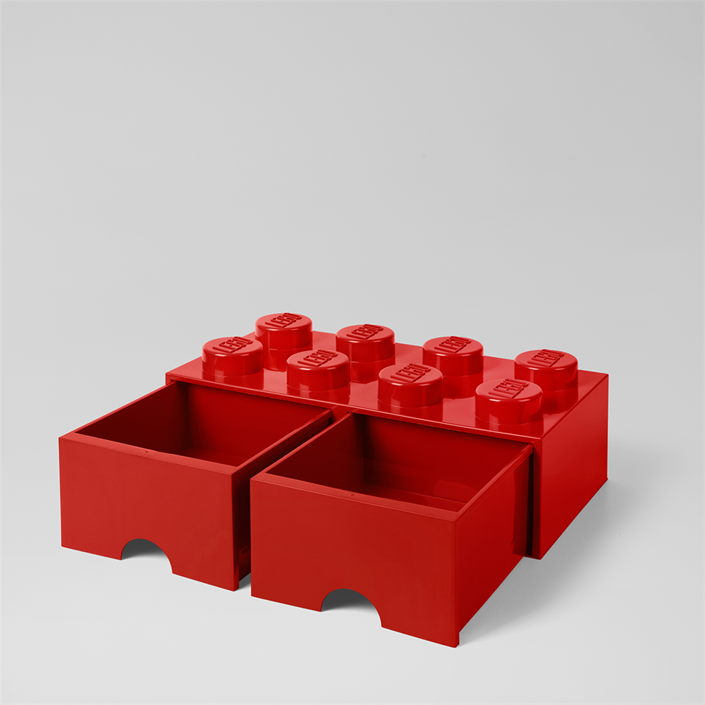 LEGO Fiókos tárolódoboz 2x4, piros