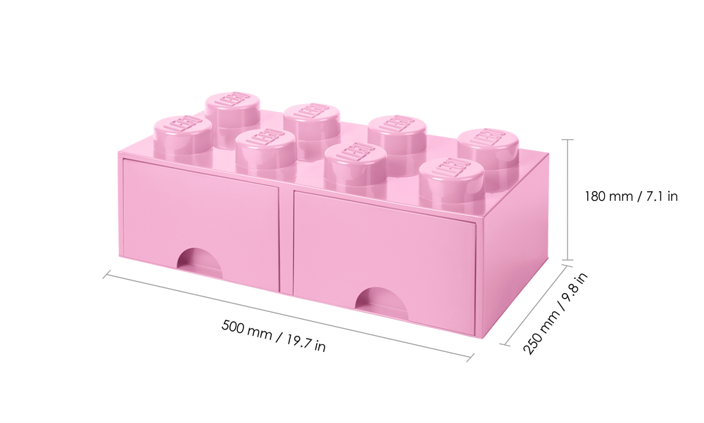 LEGO Fiókos tárolódoboz 2x4, világosrózsaszín