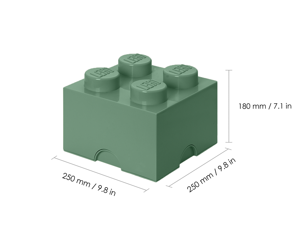 LEGO Tárolódoboz 2x2, homokzöld (5,6 literes)